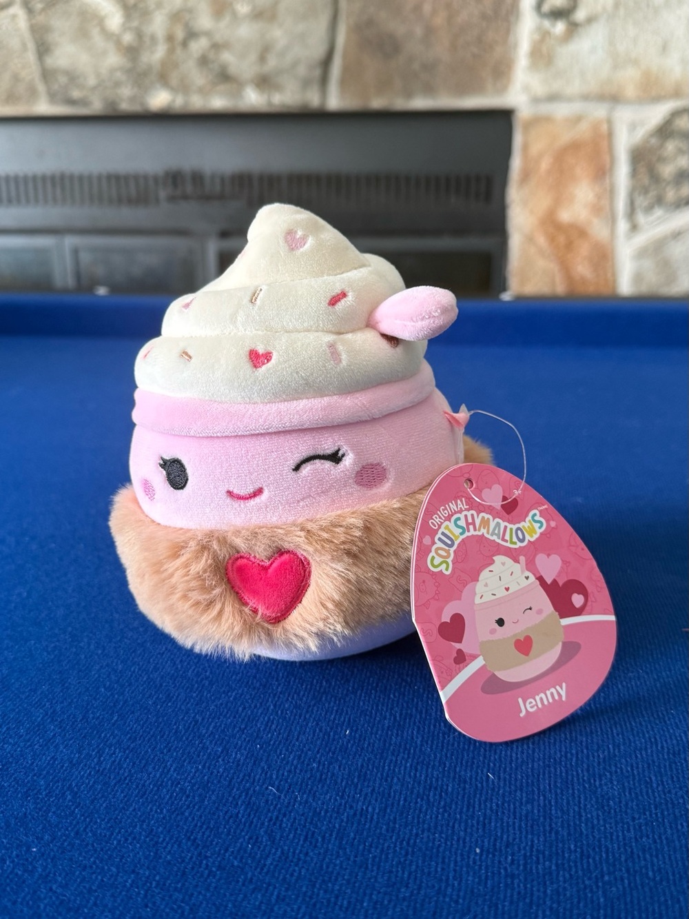 Squishmallows Pink & Cream Cupcake Plush with Heart Patch